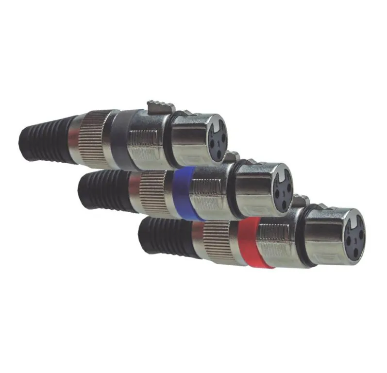 Conector Canon Femea - Listra Azul - (05pçs)