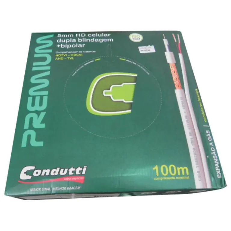Cabo Coaxial Celular 5mm - Dupla Blindagem - 100m