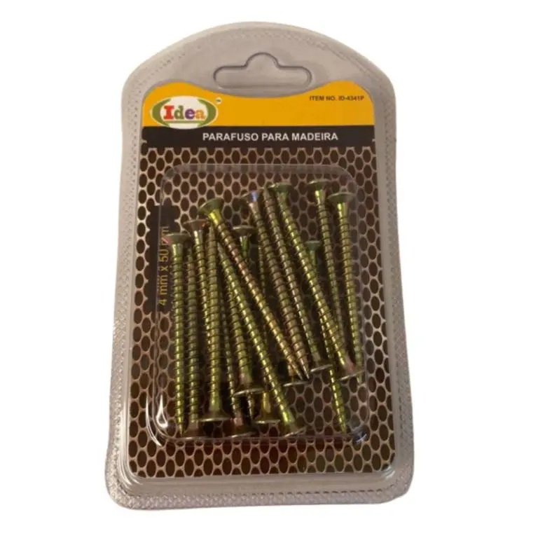 KIT PARAFUSO MADEIRA LATÃO  4,00 X 50,00 mm